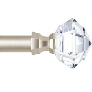 TONIAL 3/4 Curtain rod 32 to 86 Acrylic Finial Champagne